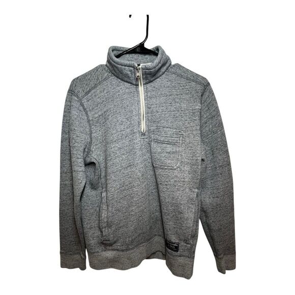 Abercrombie & Fitch Gray Soft 1/4 Fleece Sweater Adult Small Pullover Preppy - Picture 2 of 10